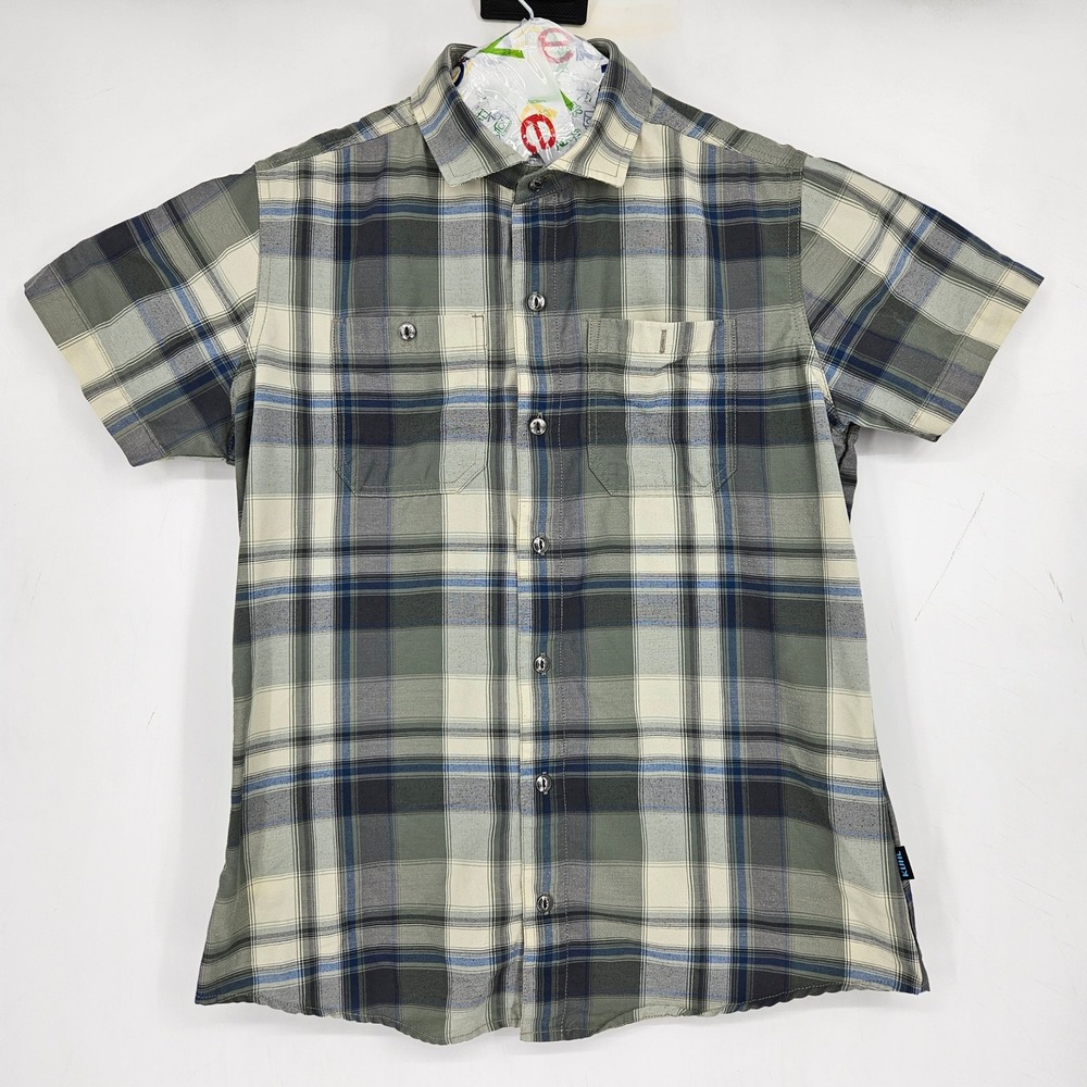 Kuhl Shirt Mens Small Button Up Plaid Hiking Outdoors Adventure Wicking